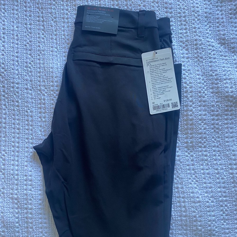 Men's Lululemon Commission Pant Slim Black Size 30'"x32"L